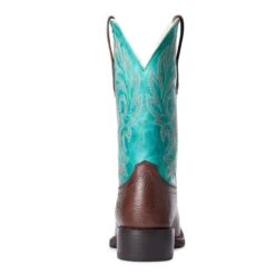 Ariat Women's Dark Cottage/Turquoise Square Toe Boots -Western Jeans Store 10033870 heel