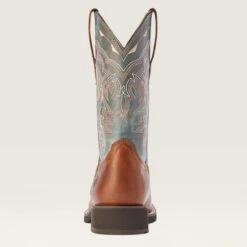 Ariat Women's Delilah Brown And Teal Square Toe Boots -Western Jeans Store 10042420 heel warm