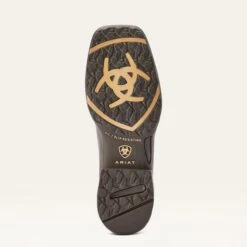 Ariat Clay And Brown Floral Square Toe Boots -Western Jeans Store 10042421 sole warm 1