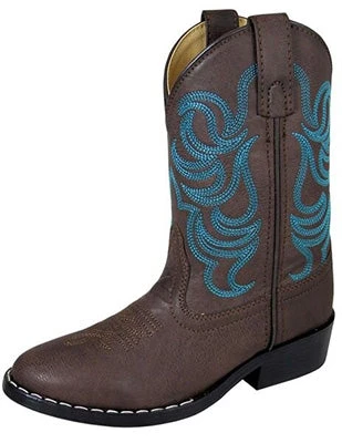 Youth Monterey Brown Turquoise Stitched Boots 1 Youth Monterey Brown Turquoise Stitched Boots