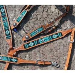 Showman Turquoise Beaded Inlay Breast Collar -Western Jeans Store 14029 5 2 04fc811e cee8 4cc3 b767 0e942cf2adbf