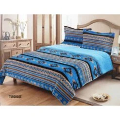 Southwest 3 Pc Queen Comforter Set - Turquoise