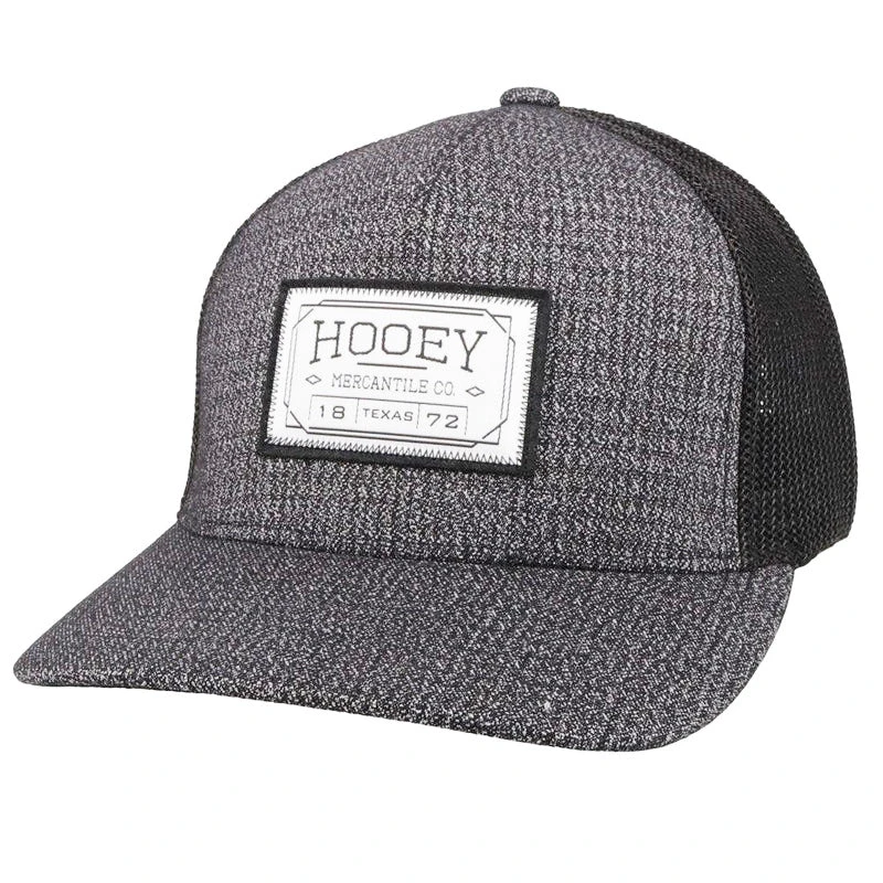 Hooey Black/Grey Pattern "Doc" Cap-Hooey Mercantile Patch 1 Hooey Black/Grey Pattern "Doc" Cap-Hooey Mercantile Patch