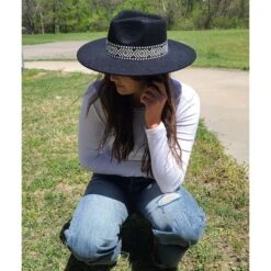 Women's Black Fedora W/ Aztec Band -Western Jeans Store 20220413 134057