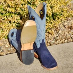 Horse Power Marine Blu Suede Boots -Western Jeans Store 20221205 142247