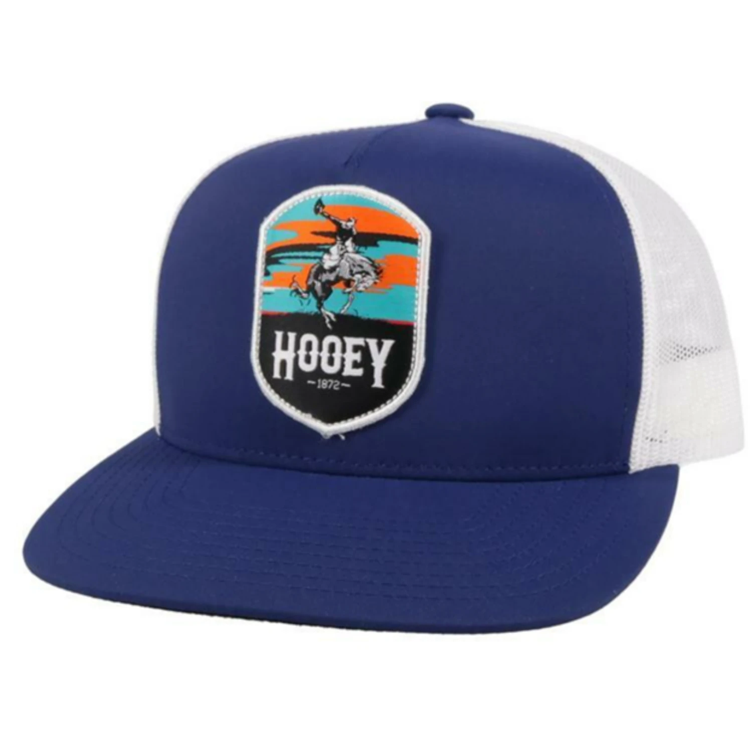 Hooey Youth High Profile Navy & White Cap-4-color Cheyenne Patch 1 Hooey Youth High Profile Navy & White Cap-4-color Cheyenne Patch
