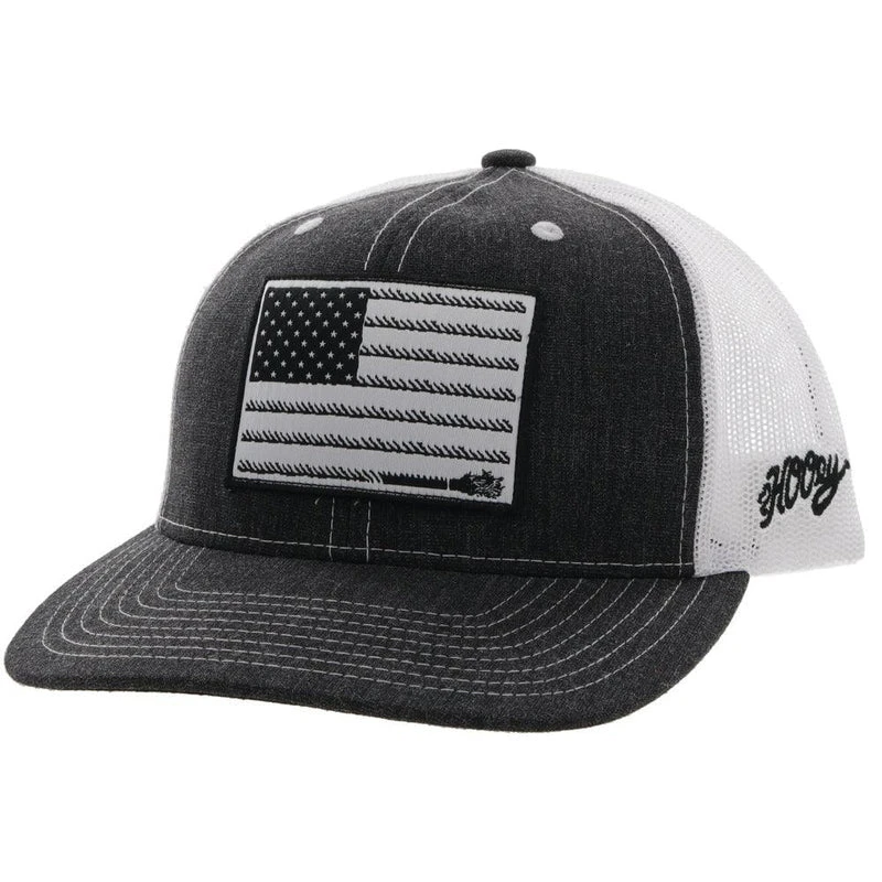 Hooey YOUTH Charcoal/White Cap-Cowboy Flag Patch 1 Hooey YOUTH Charcoal/White Cap-Cowboy Flag Patch