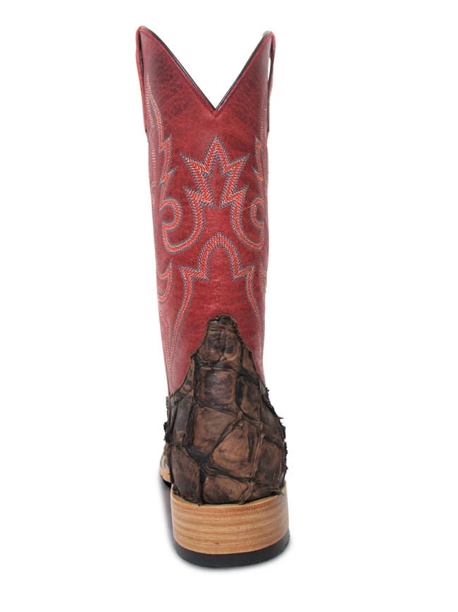 Macie Bean Distressed Brown Big Bass Red Top Boots 4 Macie Bean Distressed Brown Big Bass Red Top Boots - Image 4