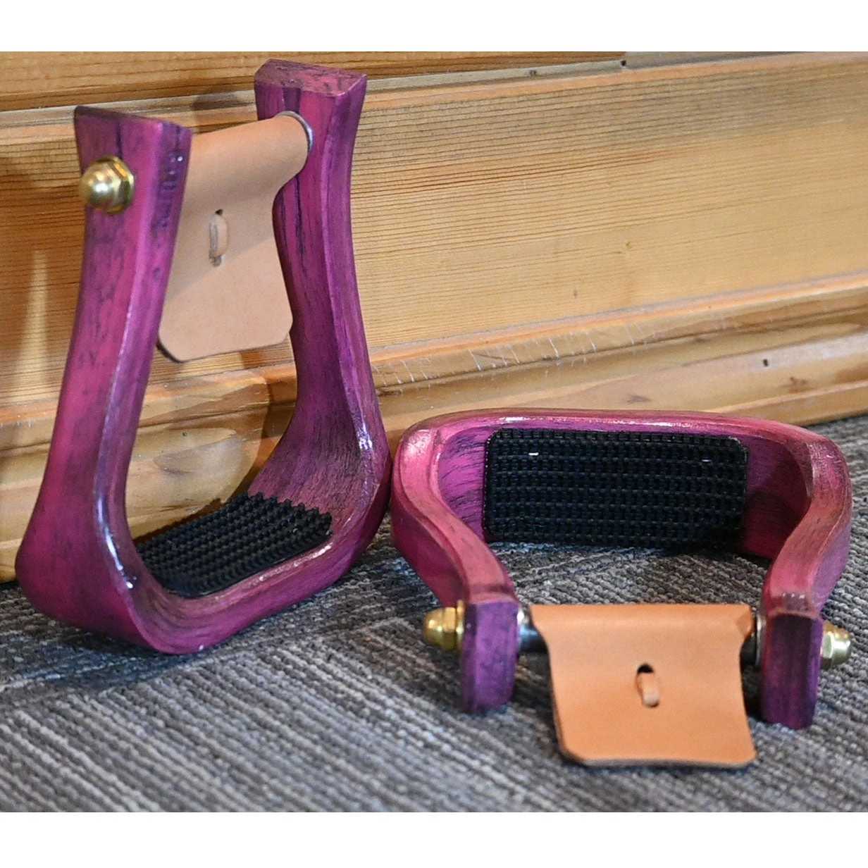 Nettles 2" Distressed Pink Barrel Racing Stirrups 1 Nettles 2" Distressed Pink Barrel Racing Stirrups