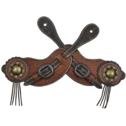 Brown Basket Weave With Concho And Fringe