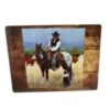 Cowboy Checking Cattle Glass Cutting Board