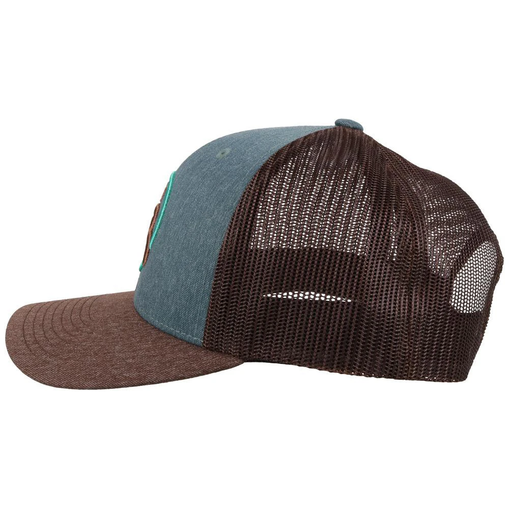 Hooey Mid Profile Blue Denim/Brown Cap-Hooey O Patch 2 Hooey Mid Profile Blue Denim/Brown Cap-Hooey O Patch - Image 2