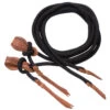 Tough-1 Black Cord Split Reins With Slobber Straps