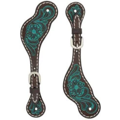 Weaver Leather Turquoise Floral Spur Straps