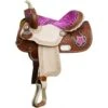 Double T Pink Zebra Youth Saddle