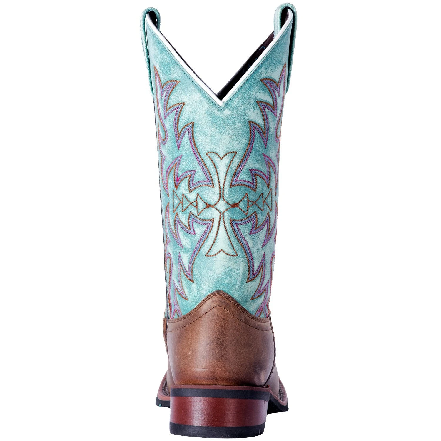 Laredo Brown And Turquoise Anita Square Toe Boot 3 Laredo Brown And Turquoise Anita Square Toe Boot - Image 3