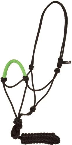 Mustang Solid Nose Rope Halter - Lime