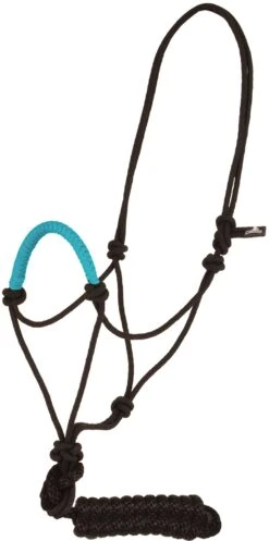 Mustang Solid Nose Rope Halter - Turquoise