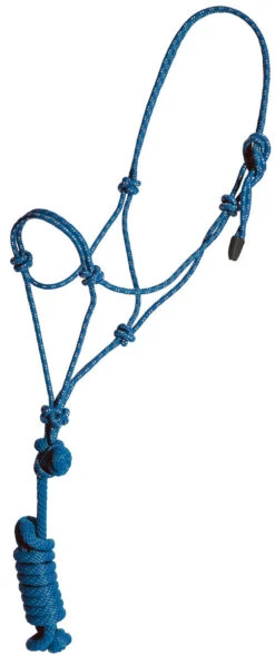 Mustang Foal Economy Rope Halter And Lead - Blue/White