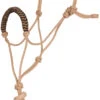 Mustang Jute Rope Halter And Lead With Color Noseband - Black/Tan