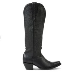 Allen Boots "Cassidy" Black Tall Soft Leather Pointed Toe Boot -Western Jeans Store AL10098