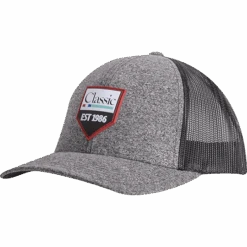 Classic Equine Grey And Black Mesh Cap With Rubber Patch