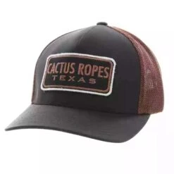 Hooey Mid Profile Black/Brown Cap-Cactus Ropes Patch