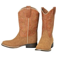 Kid's Tan Roughout Rhett Square Toe Boots