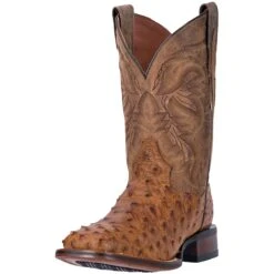 Dan Post Men's Alamosa Full Quill Ostrich Square Toe Boot