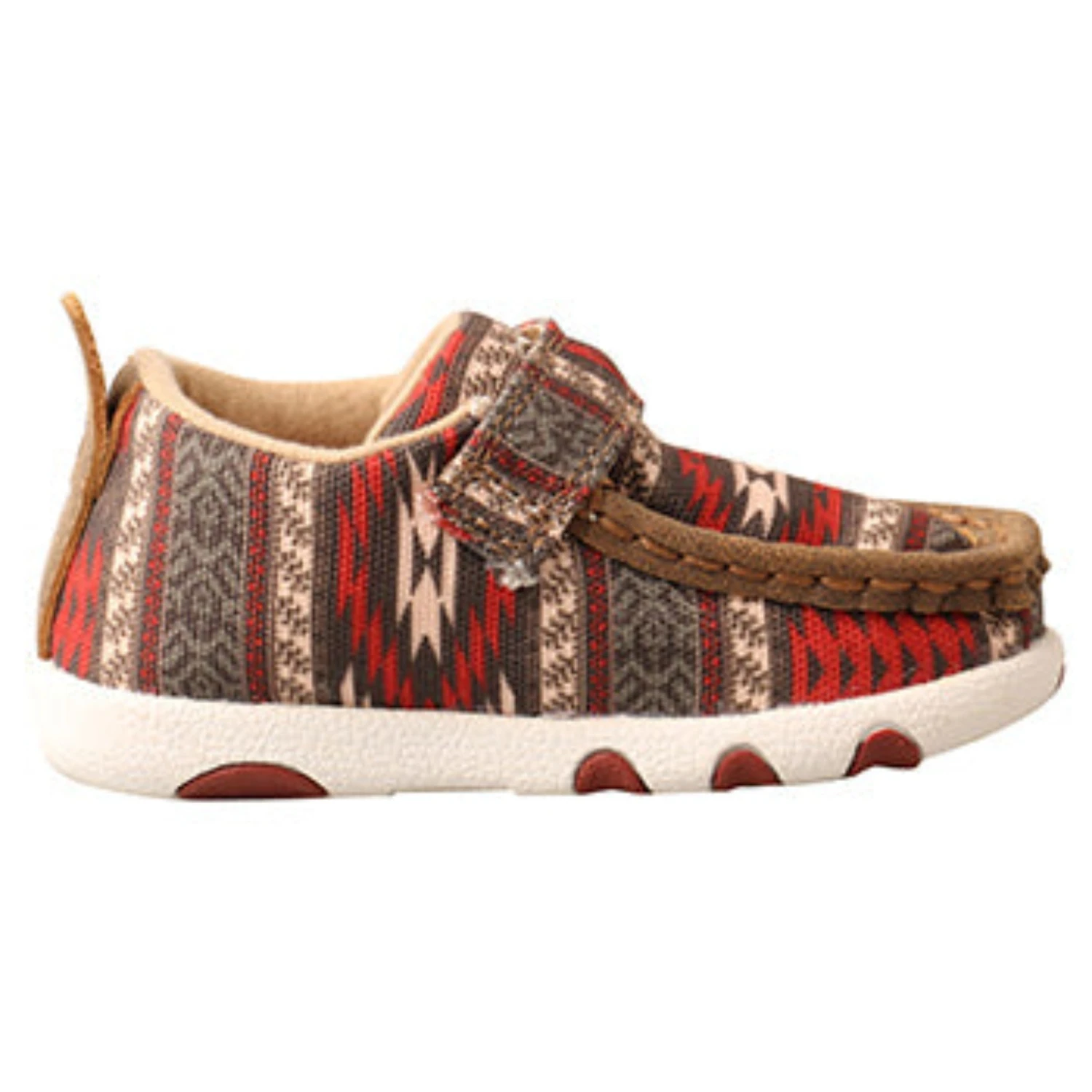 Twisted X Red And Brown Aztec Infant Moccasins 3 Twisted X Red And Brown Aztec Infant Moccasins - Image 3