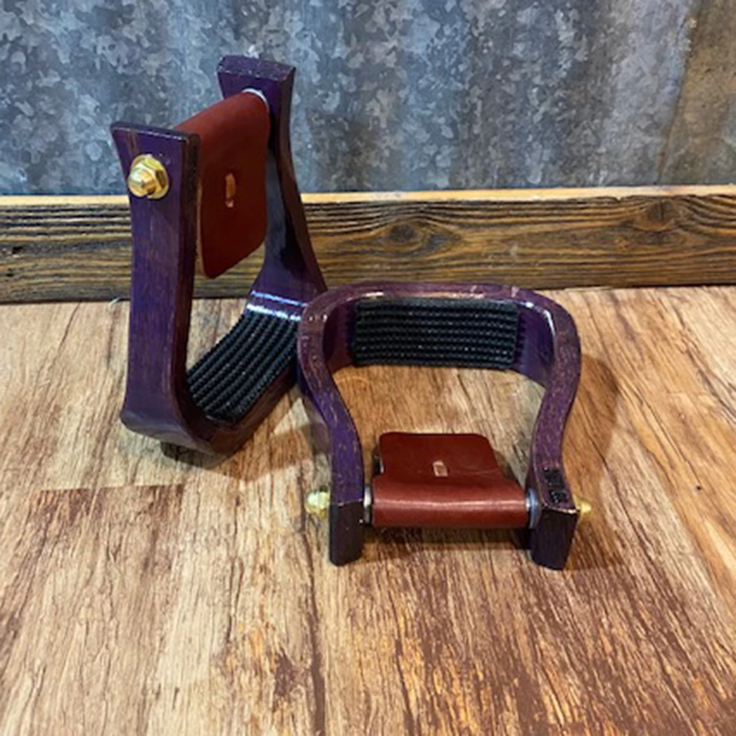 Nettles 2" Distressed Purple Barrel Stirrup 1 Nettles 2" Distressed Purple Barrel Stirrup