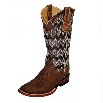 Ferrini Brown Chevron Square Toe Boot 1 Ferrini Brown Chevron Square Toe Boot