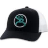 Hooey Youth Roughy Black/White Cap Turquoise/White Logo