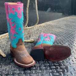 Macie Bean Pink & Turquoise Mad Dog Tall Boots 8 Macie Bean Pink & Turquoise Mad Dog Tall Boots -Western Jeans Store mk1
