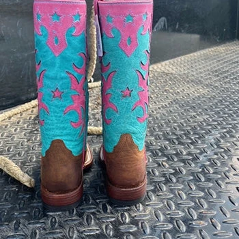 Macie Bean Pink & Turquoise Mad Dog Tall Boots 5 Macie Bean Pink & Turquoise Mad Dog Tall Boots - Image 5