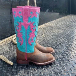 Macie Bean Pink & Turquoise Mad Dog Tall Boots 7 Macie Bean Pink & Turquoise Mad Dog Tall Boots -Western Jeans Store mk5