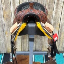 Paul Taylor Chocolate Floral Tooled Youth Saddle 6 Paul Taylor Chocolate Floral Tooled Youth Saddle -Western Jeans Store yfront